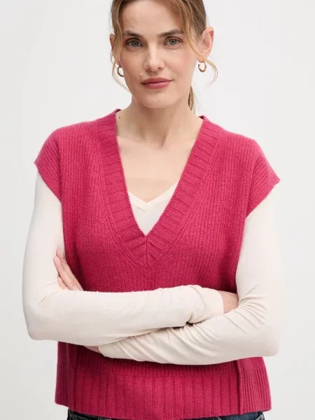 Шерстяной свитер United Colors Of Benetton розовый