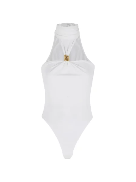 Body Elisabetta Franchi cu gât halter alb