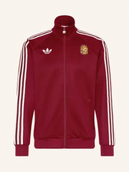 Adidas Tréninková Bunda Spanien Originals tmavě červená / bílá žlutá