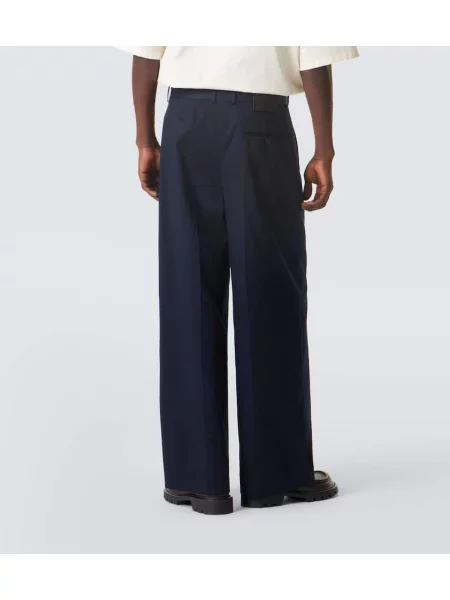 Pantaloni Loewe plisate cu picior lat albastru