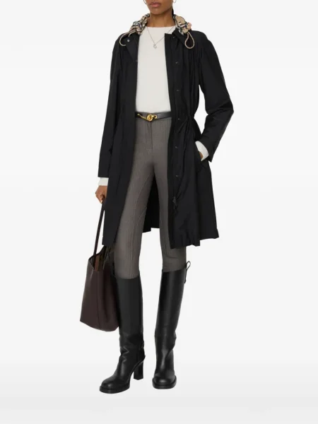 Parka Burberry z kapturem czarna