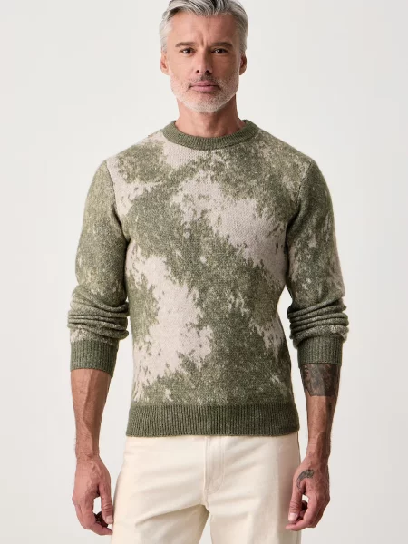 Guess pulover pentru bărbați cu amestec de lână Nevil verde