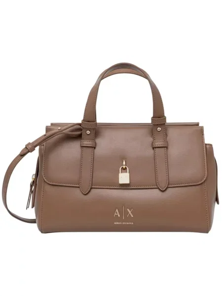 Crossbody kabelka Armani Exchange z ekologickej kože béžová