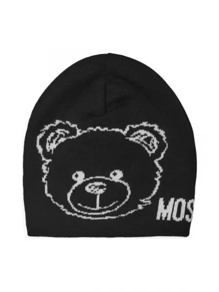 Moschino Căciulă cu adaos de lână negru