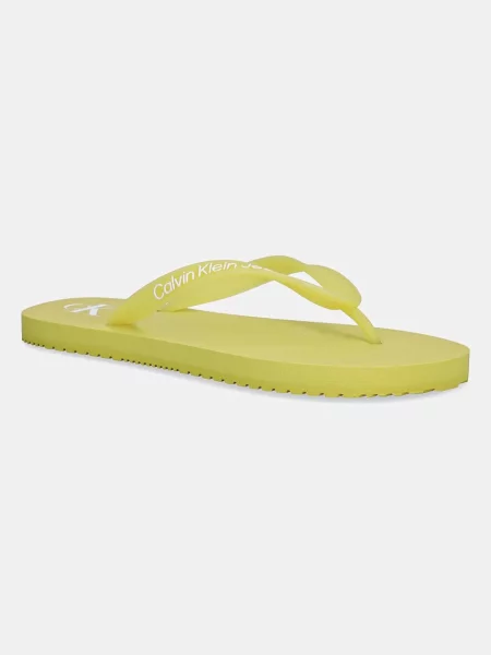 Calvin Klein Jeans Žabky BEACH SANDAL TRANSPARENT TPU zelené