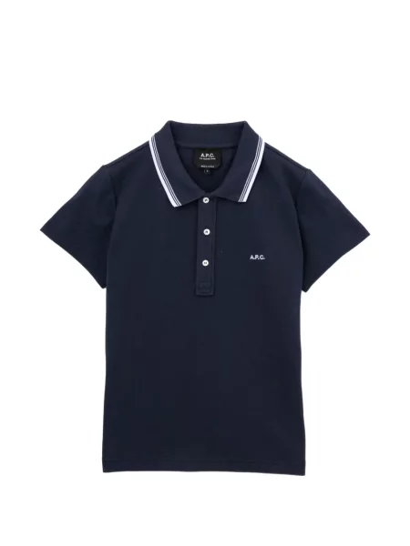 Tricou polo A.p.c. cu broderie albastru