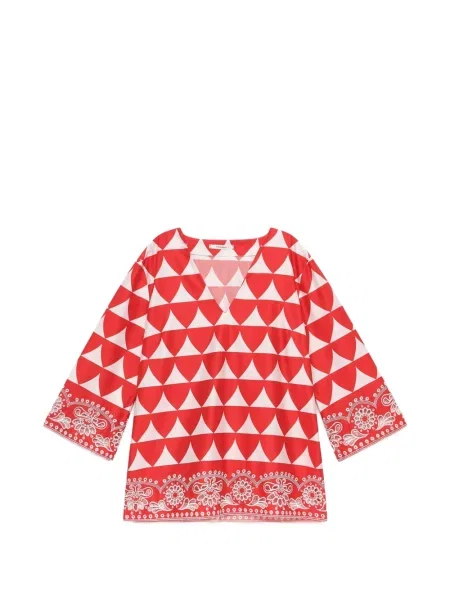 Koszula Maliparmi z dekoltem w serek czerwona