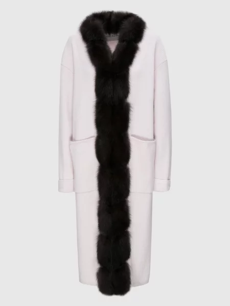 Пальто Real Furs House бежевое