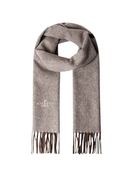 Fular Hackett London cu franjuri din țesătură twill