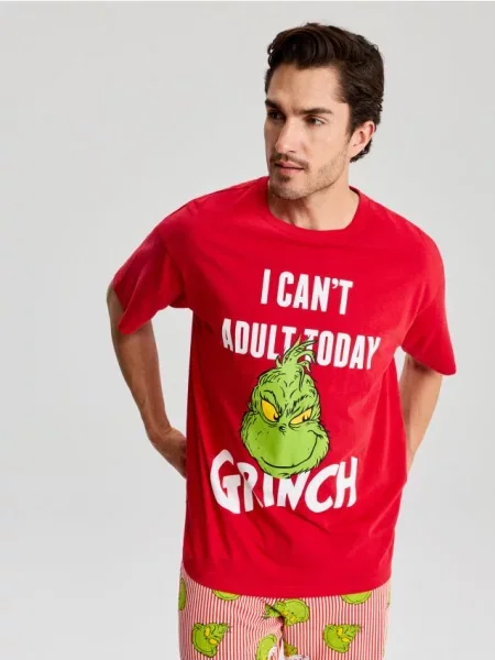 Sinsay dvoudílné pyžamo s vánočním motivem Grinch vícebarevná