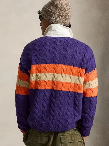 Polo Ralph Lauren sweter wełniany fioletowy