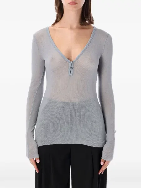 Lung tricou James Perse tricotate albastru