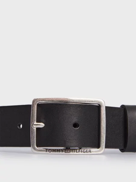 Кожаный ремень Tommy Hilfiger с пряжкой черный