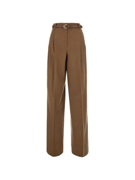 Cu centură pantaloni Max Mara maro
