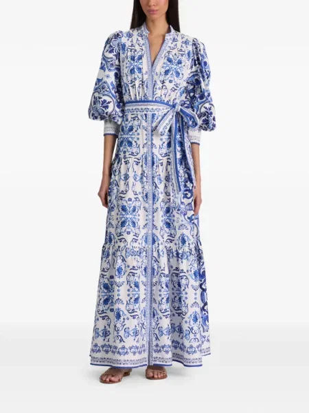 Rochie tip cămașă Alice + Olivia alb