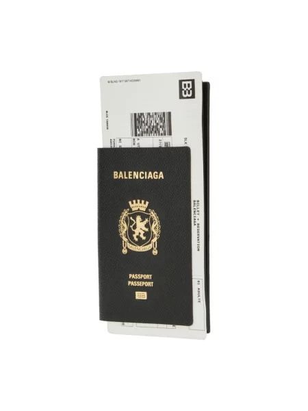 Długi portfel Balenciaga skórzany czarny