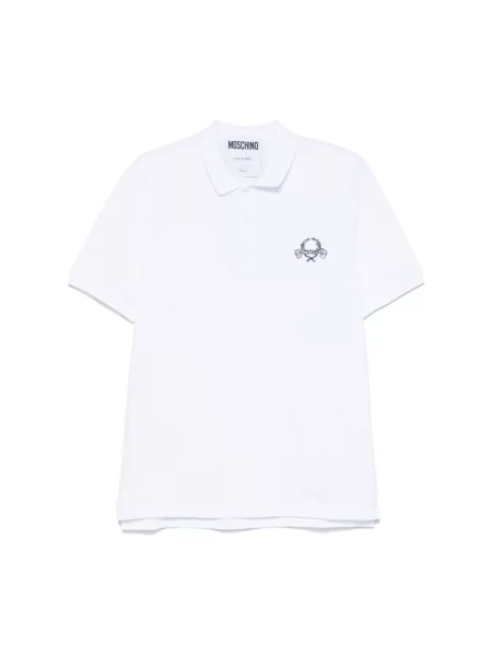 Koszulka polo Moschino z logo biała