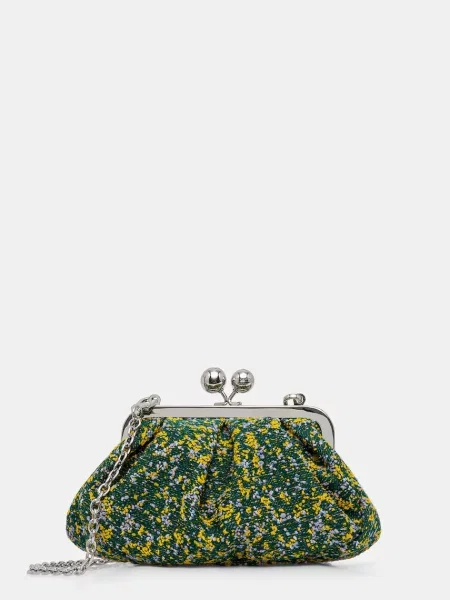 Weekend Max Mara torebka z dodatkiem wełny ACCENNI zielony