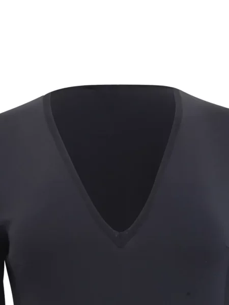 Rochie maxi Max Mara cu decolteu în V lungă de costum albastru