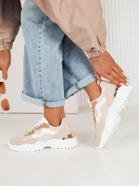 Sneakersy PERNES Dstreet beżowe