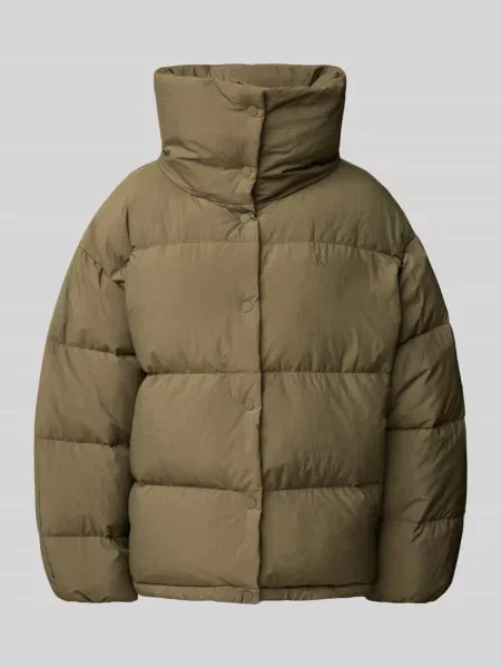 Lniana pikowana kurtka jeansowa Calvin Klein Jeans brązowa