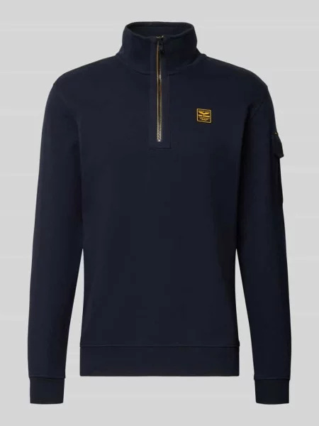 Bluza o kroju regular fit z mieszanki bawełny z kołnierzem zapinanym Pme Legend granatowa