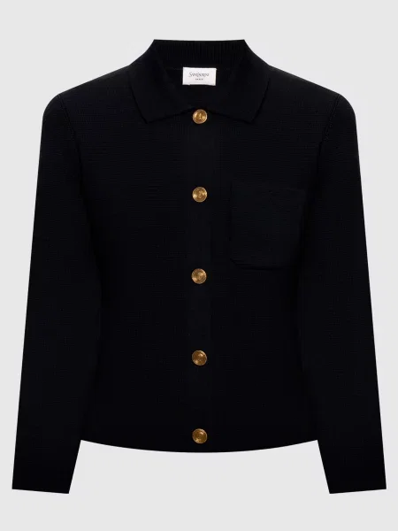 Шерстяной кардиган Saint Laurent синий