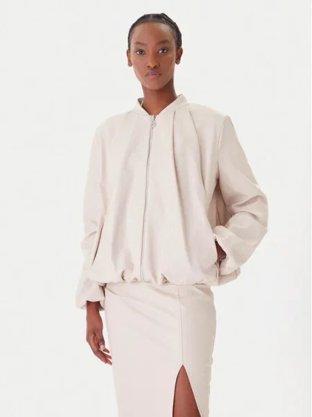 Rinascimento Kurtka z imitacji skóry beżowy