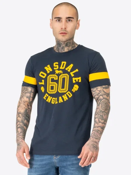 LONSDALE Tricou bleumarin galben