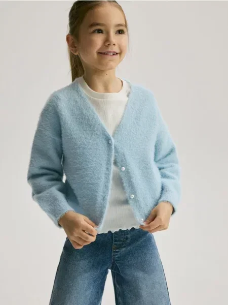 Reserved Cardigan din tricot albastru-pal albastru