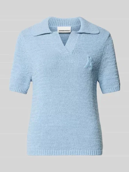 Sweter z dzianiny o kroju regular fit z krótkim rękawem z czystej bawełny model ICONIC' Armedangels