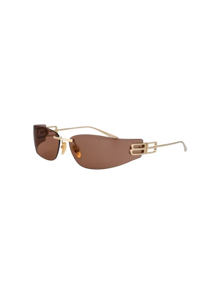 Lniane okulary przeciwsłoneczne Balenciaga żółte