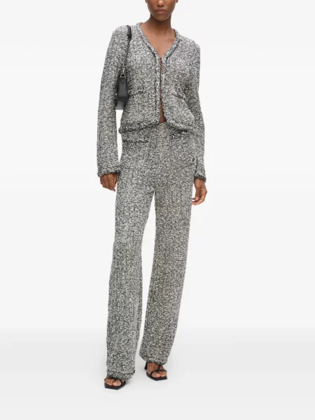 Pantaloni Karl Lagerfeld cu paiete alb