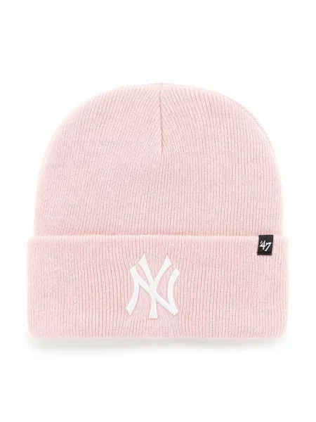 47 brand pletená čepice MLB New York Yankees růžový