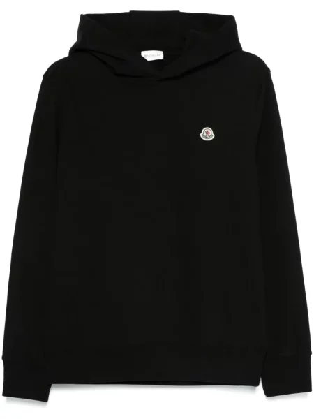 Суичър с качулка Moncler с апликация черно