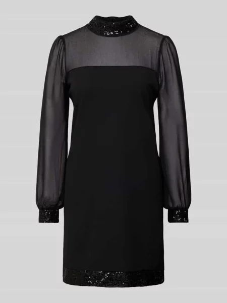 Sukienka mini z półprzezroczystego materiału z cekinami Apricot czarna