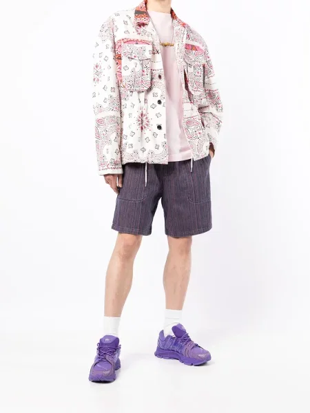 Raštuotas striukė Sacai su paisley raštu balta