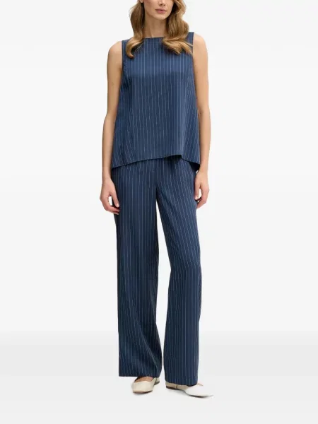 Top Sisley cu volane albastru