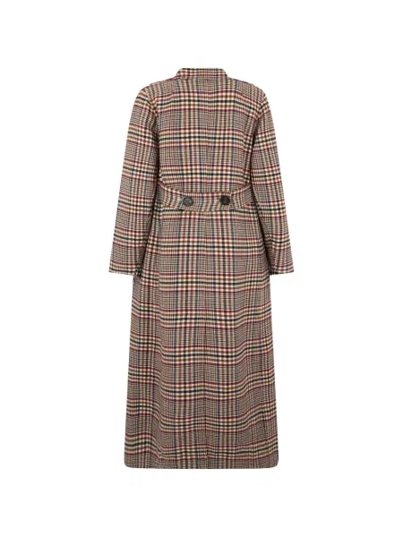 Palton 's Max Mara în carouri cu două rânduri de nasturi albastru