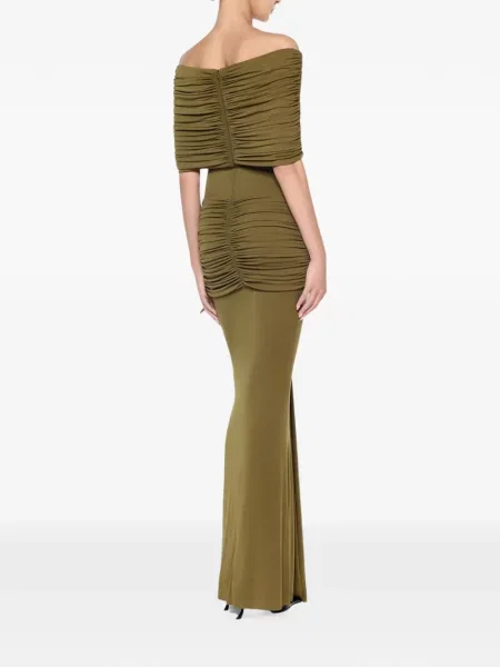 Rochie maxi Chats By C.dam drapată verde