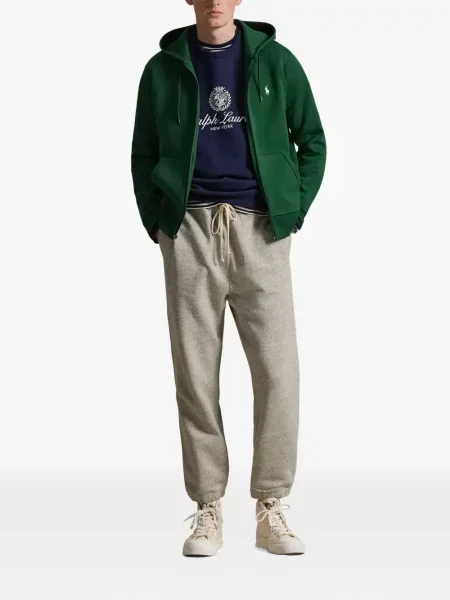 Pruhované stahovací šňůrka tričko Polo Ralph Lauren s autogramem modré