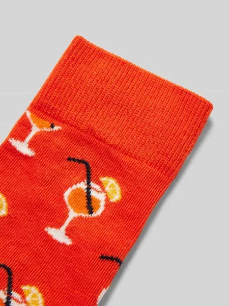 Skarpety z nadrukiem z logo Happy Socks czerwone