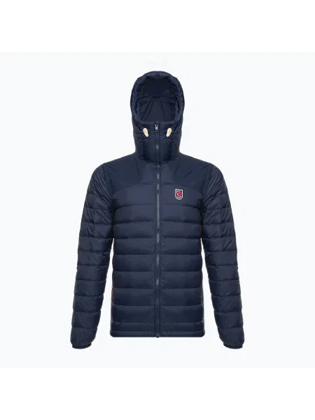 Férfi Fjällräven Expedition Pack Down kapucnis dzseki Navy pehelykabát. Méret: S kék