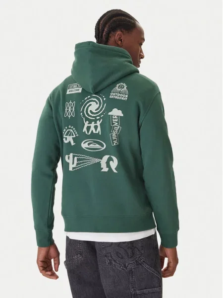 Mikina s kapucňou Quiksilver zelená