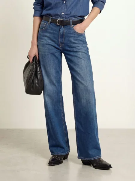 Replay Jeansy Wide Leg Cary blau niebieskie