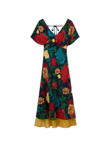 Gėlėtas kostiumas suknele La Doublej a eilutė mėlyna