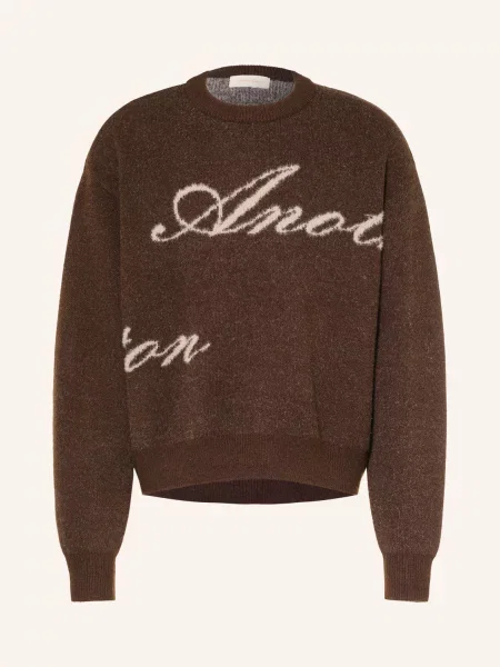 Another Cotton Lab sweter z dzianiny Mężczyźni S brązowy