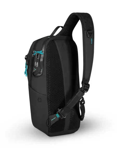 Переработанный сумка через плечо Pacsafe черная