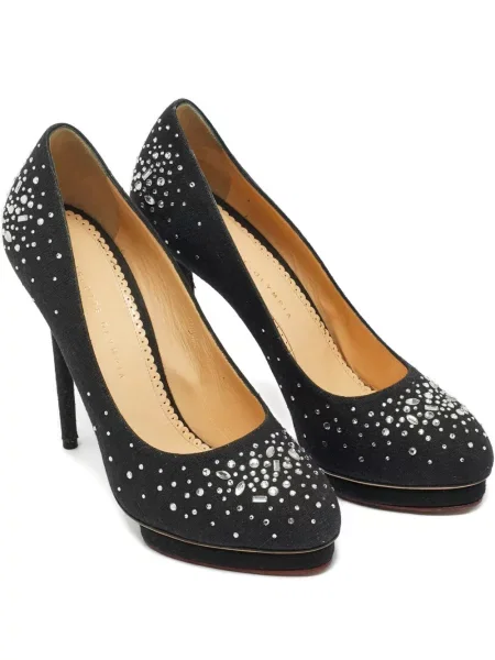 Pantofi cu toc Charlotte Olympia cu platformă de cristal negru