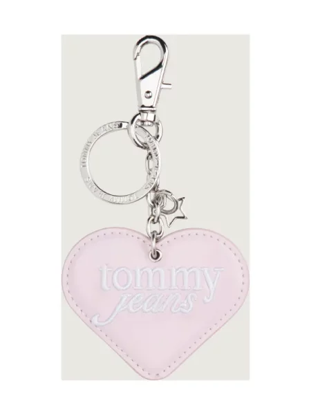 Top Tommy Jeans cu motiv cu inimi argintiu